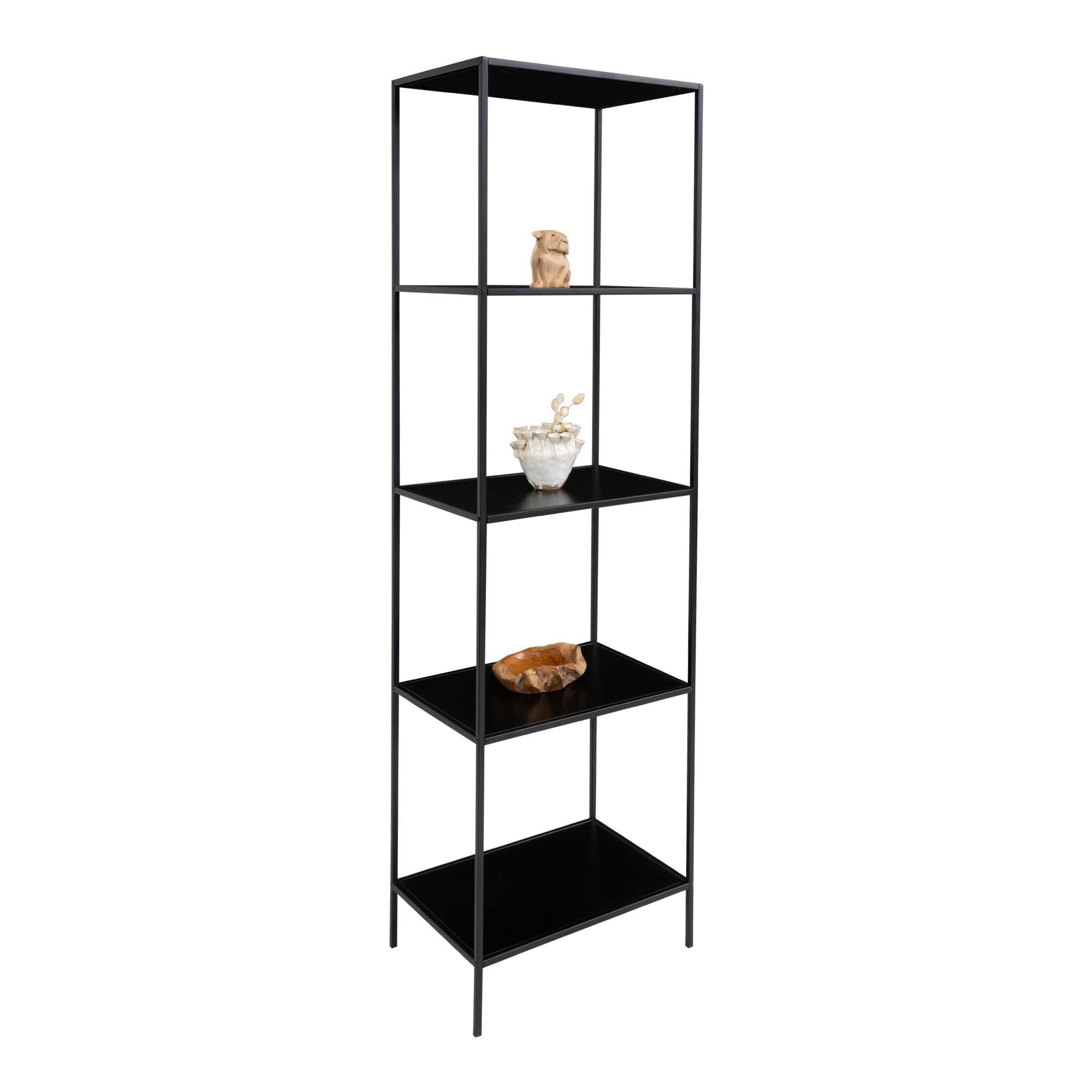 Vita shelf - Shelf, 5 shelves, black, black frame 51x36x170 cm