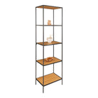 Vita shelf - Shelf, 5 shelves, oak look, black frame 51x36x170 cm