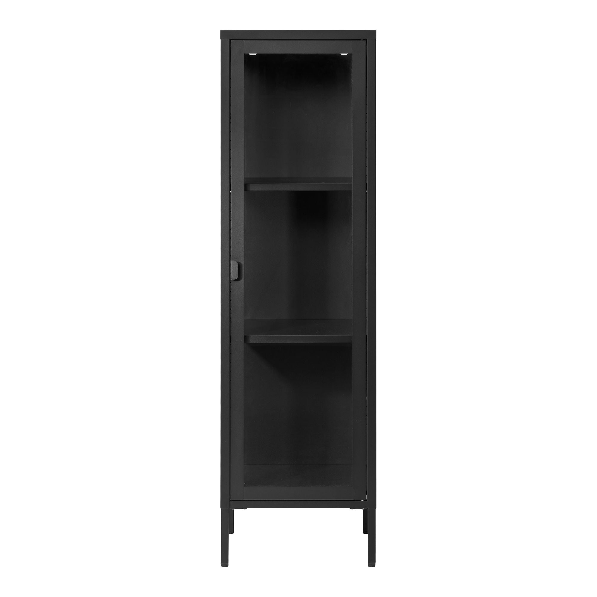 Brisbane Slim Display Cabinet - Slim Display Cabinet, 1 glass door, steel, black 40x35x140 cm