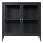 Dalby Cabinet - Cabinet, 2 glass doors, steel, black 80x35x80 cm