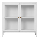 Dalby Cabinet - Cabinet, 2 glass doors, steel, white 80x35x80 cm