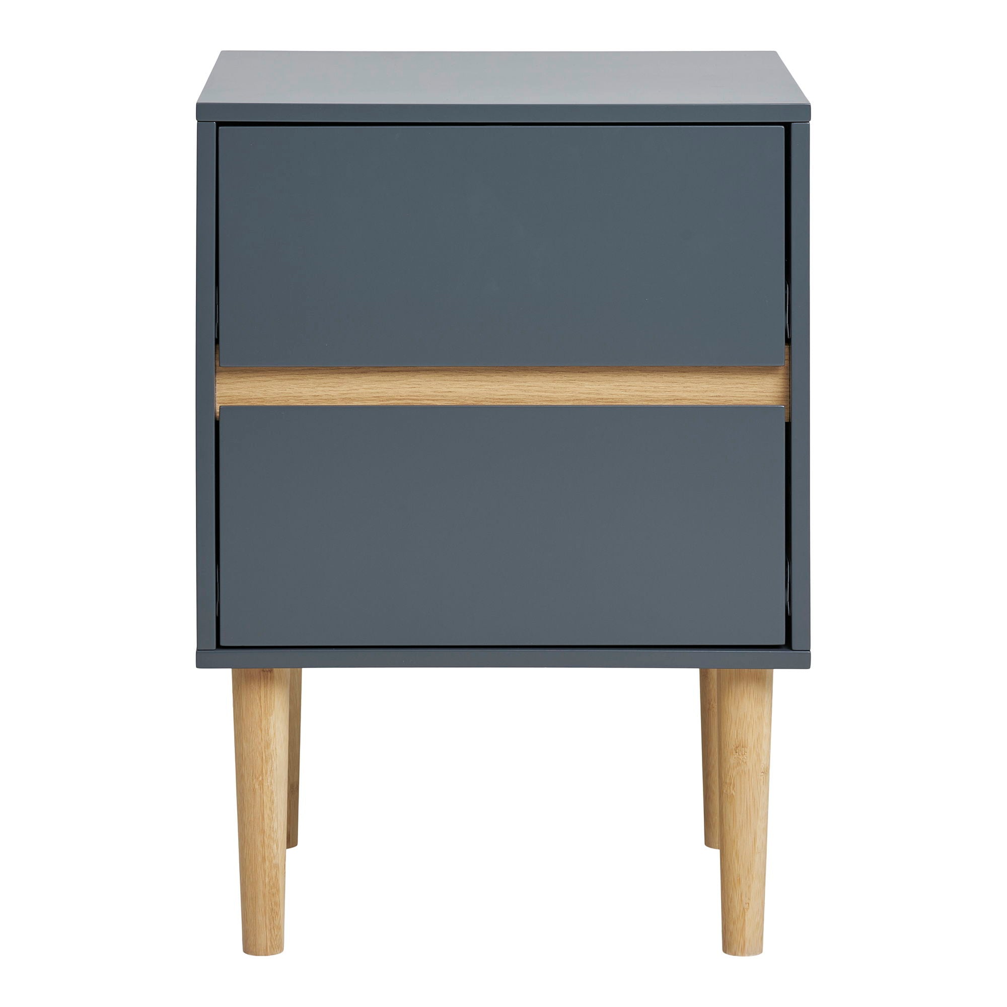 Bisley Side Table - Side Table, painted wood, 2 drawers, dark grey40x35x55 cm