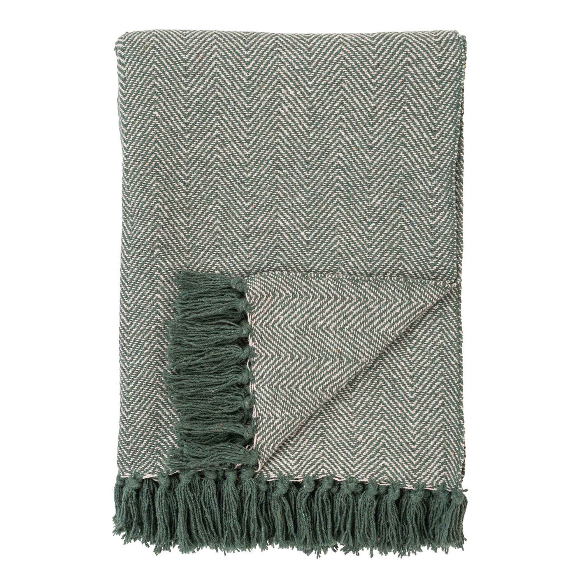 Cort Plaid - Plaid, cotton, green/white, design A 130x160 cm