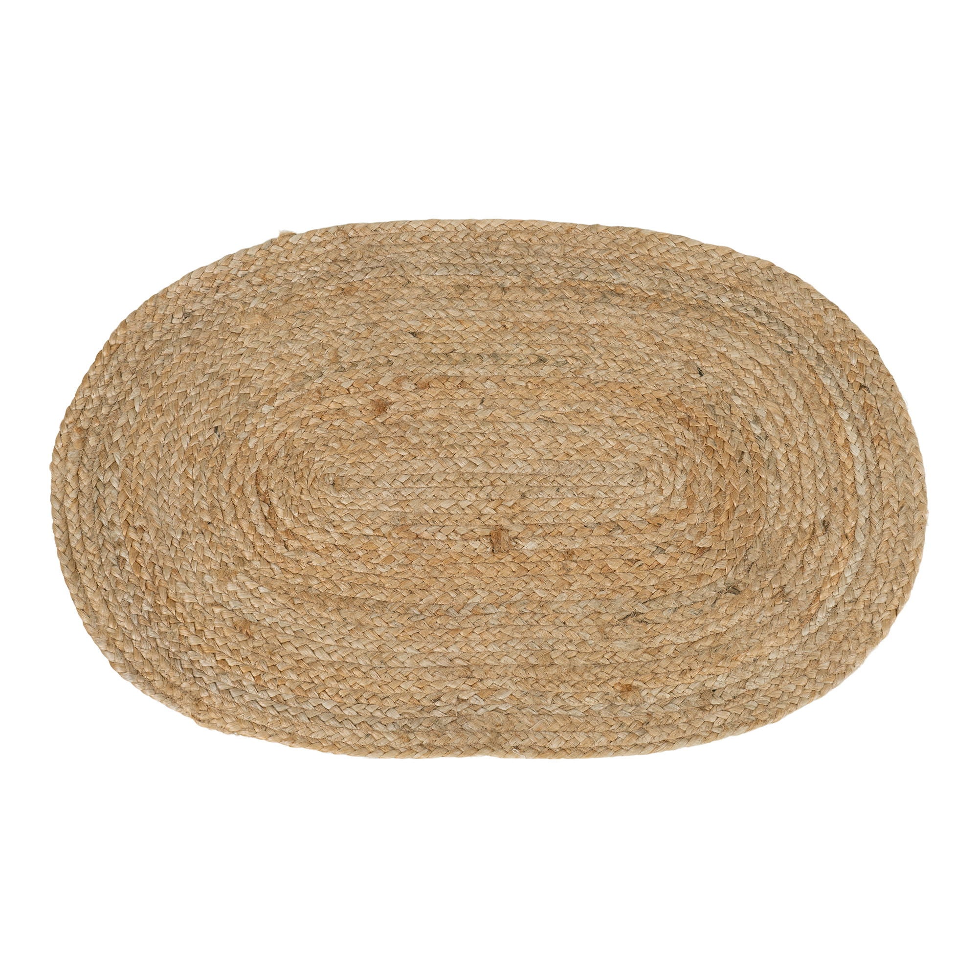 Bombay Doormat - Doormat in braided jute, natural, oval 50x80 cm