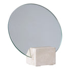Table Mirror - Table mirror, travertine, natural ø18x18 cm