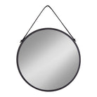 Trapani Mirror - Mirror, steel/artificial leather, black, ø60 cm