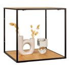 Vita Wallshelf - Wallshelf, oak look, black frame 36x36x36 cm