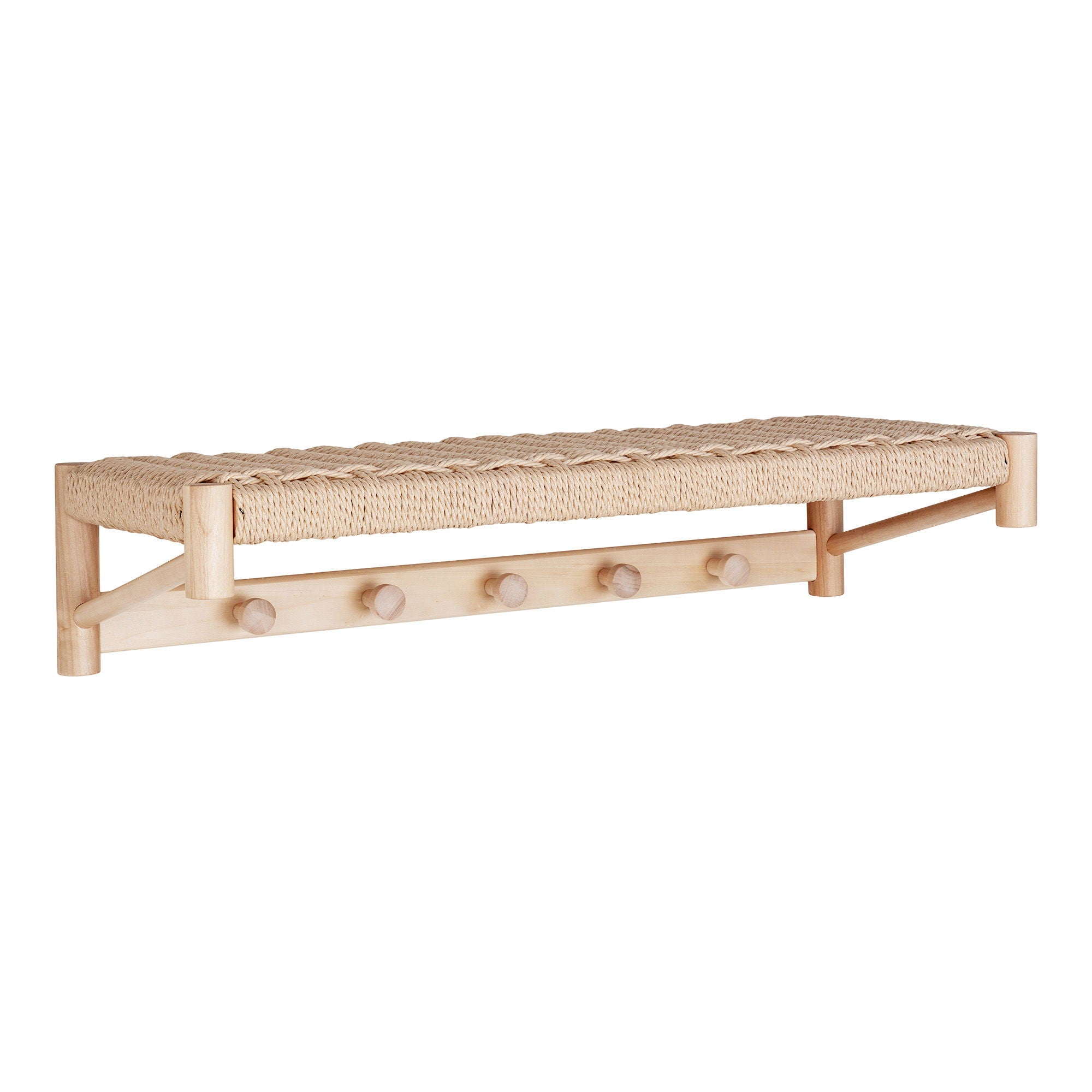 Abano Hat Shelf - Hat Shelf, poplar wood/natural wicker, nature78x31 cm