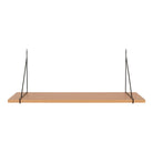 Chiba Wall Shelf - Wall Shelf, ash veneer, black steel frame 80x29 cm