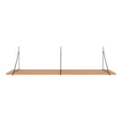 Chiba Wall Shelf - Wall Shelf, ash veneer, black steel frame 120x29 cm