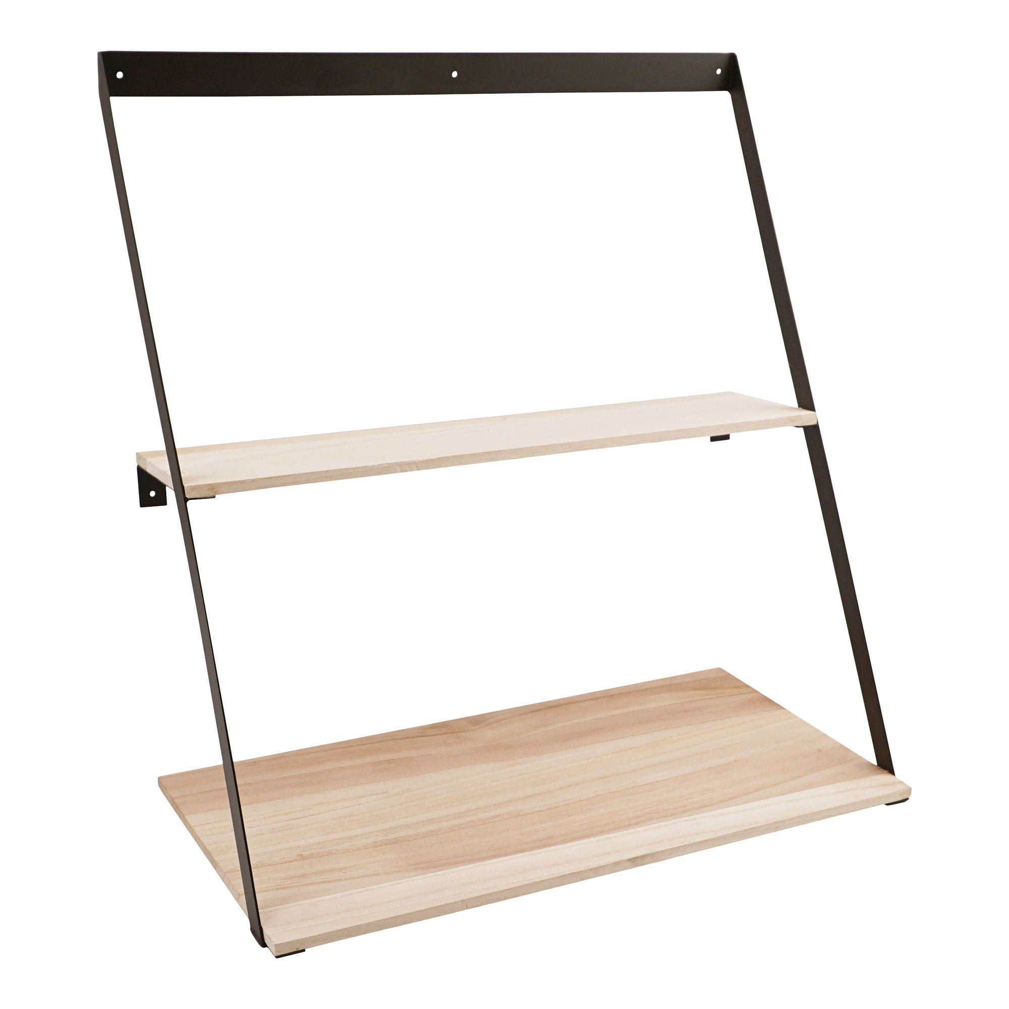 Bern Wall shelf - Wall shelf, steel, pinewood 50x21x52 cm