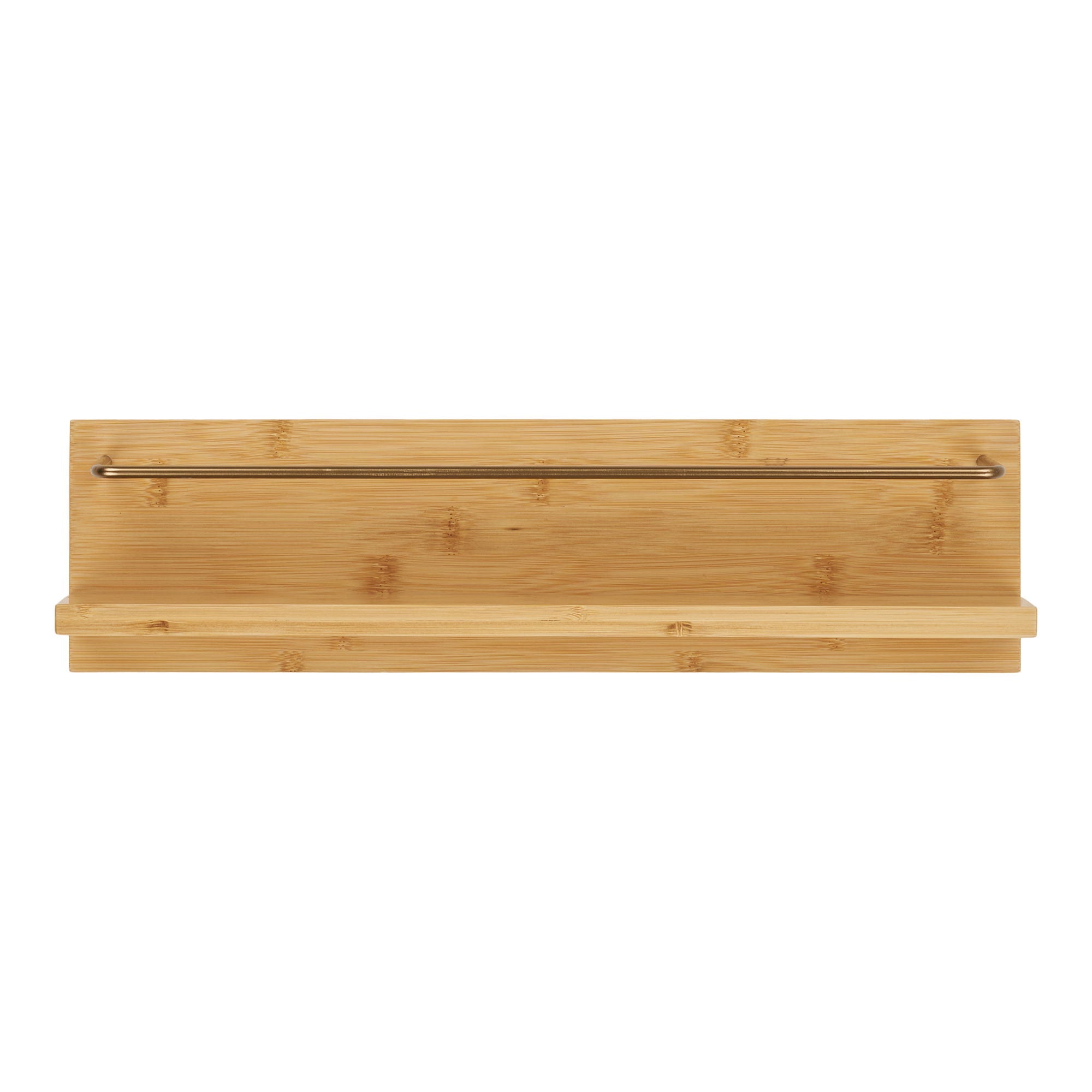 Ember Wall Shelf - Wall shelf, bamboo, nature 45x10x12 cm