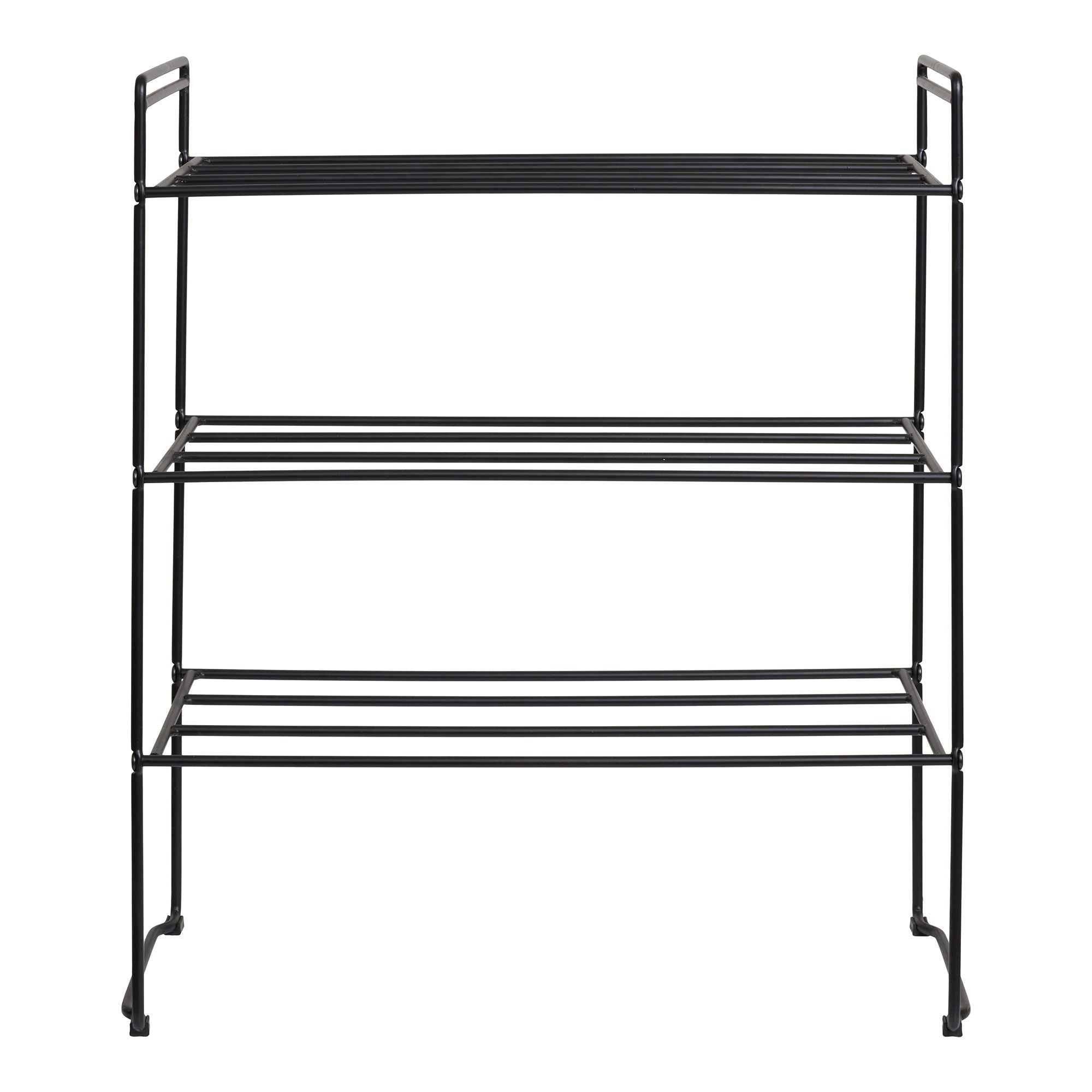 Swansea Shoe Rack - Shoe Rack, steel, 3 shelves, black 49,5x25x60 cm