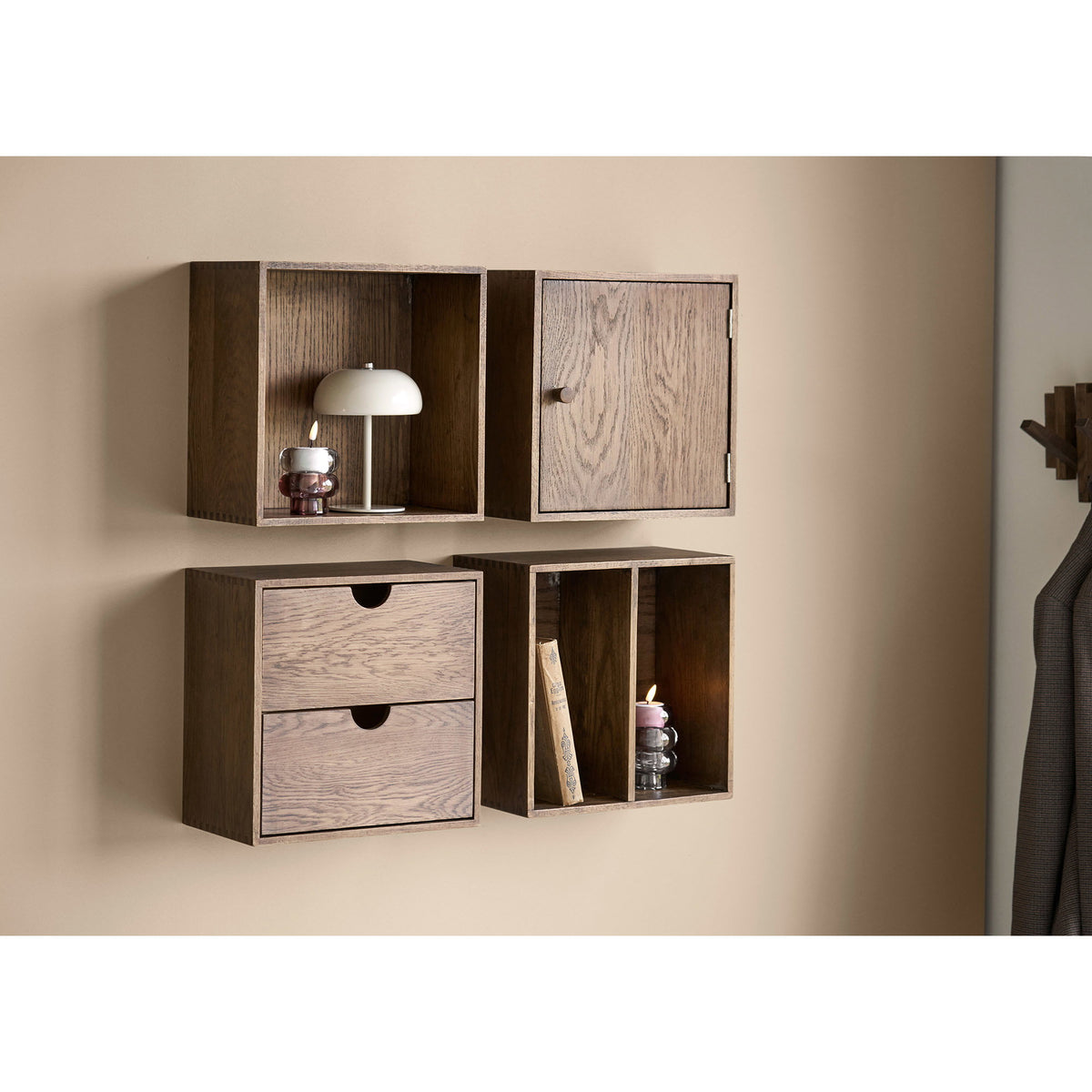 Townsville Wall Shelf with drawers - Dark Brown