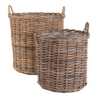 Indo Baskets - Baskets, kubu rattan, nature set of 2