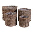Bogor Baskets - Baskets, kubu rattan, nature set of 4