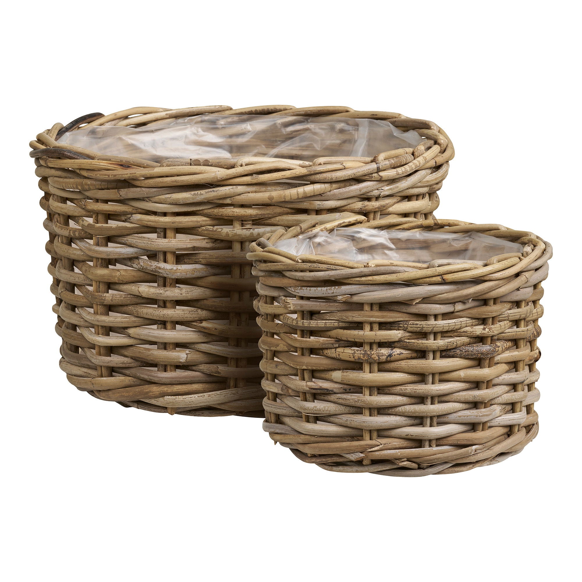 Kalak Baskets - Baskets, kubu rattan, nature set of 2