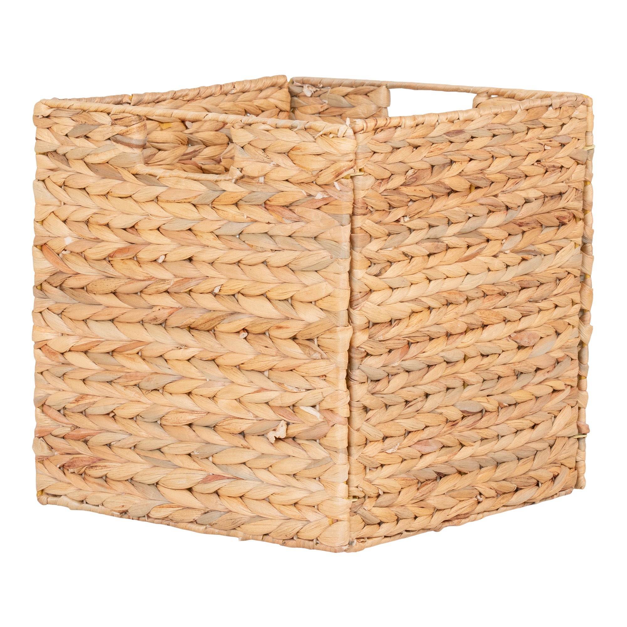 Passo Basket - Basket, foldable, water hyacinth, natural, 30x30x30 cm