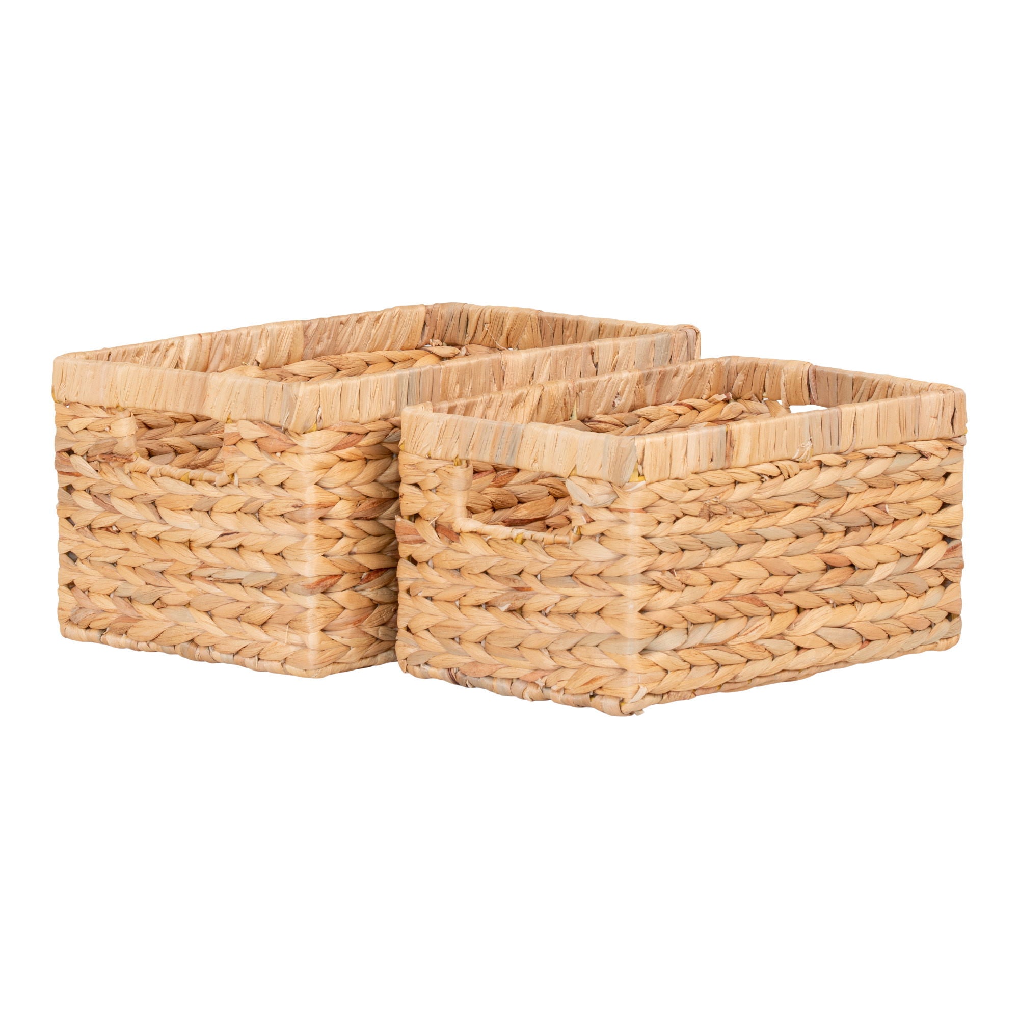 Passo Basket - Baskets, water hyacinth, nature set of 2
