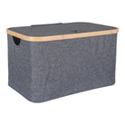 Noto Basket - Basket, bamboo/textile, dark grey, 30x45x25 cm