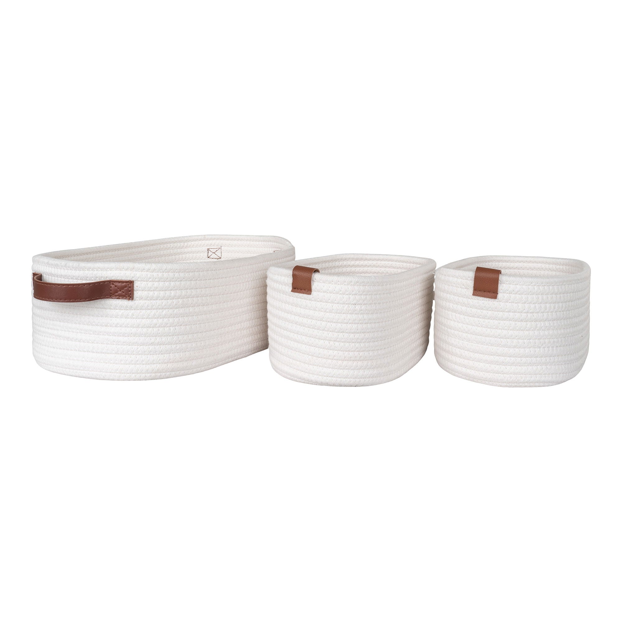 Jarana Baskets - Baskets, cotton, white, set of 3