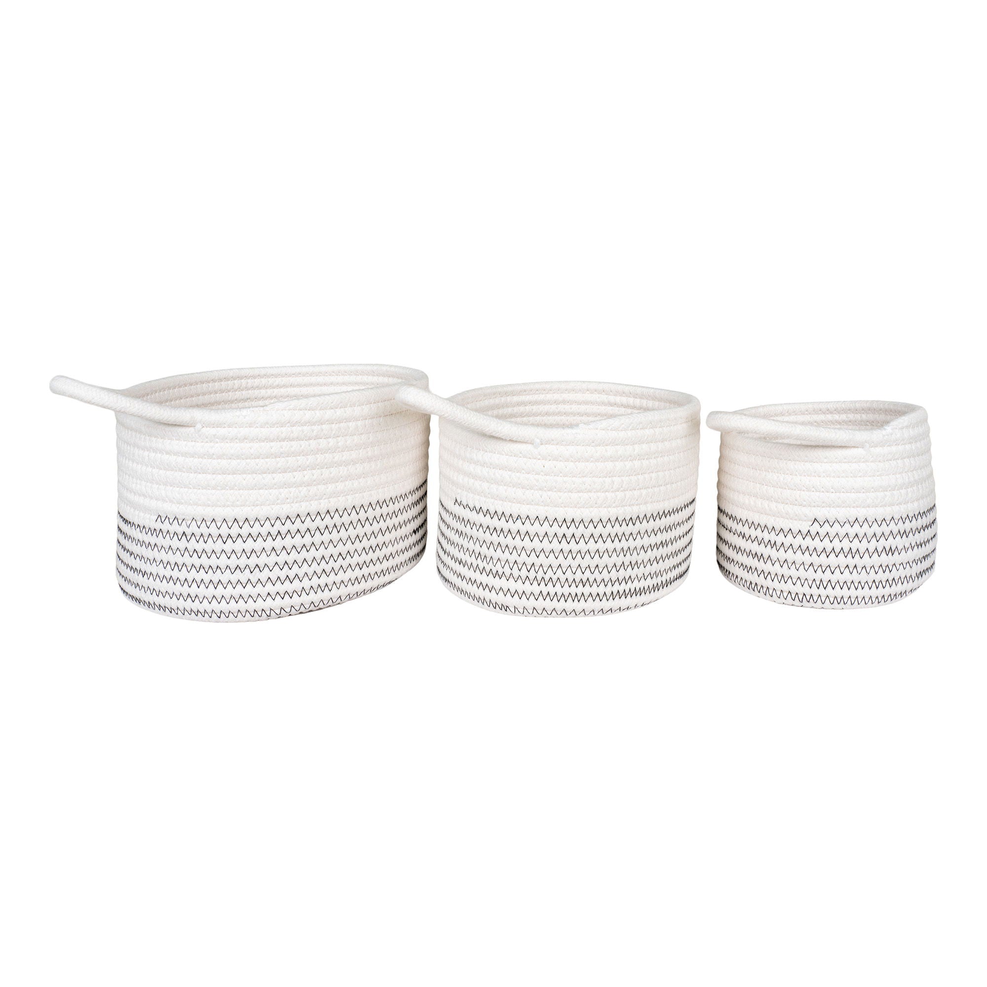 Algar Baskets - Baskets, cotton, white/grey, set of 3