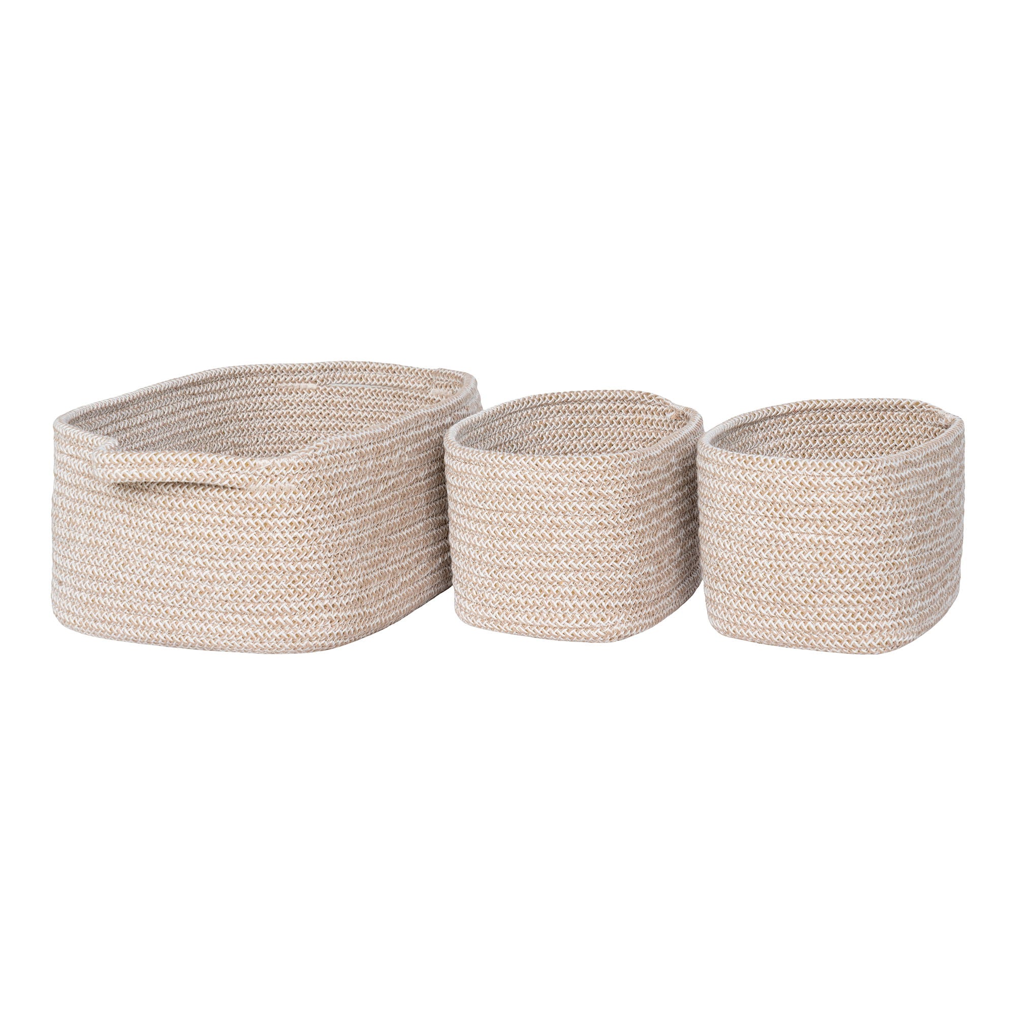 Teixo Baskets - Baskets, cotton, beige, set of 3