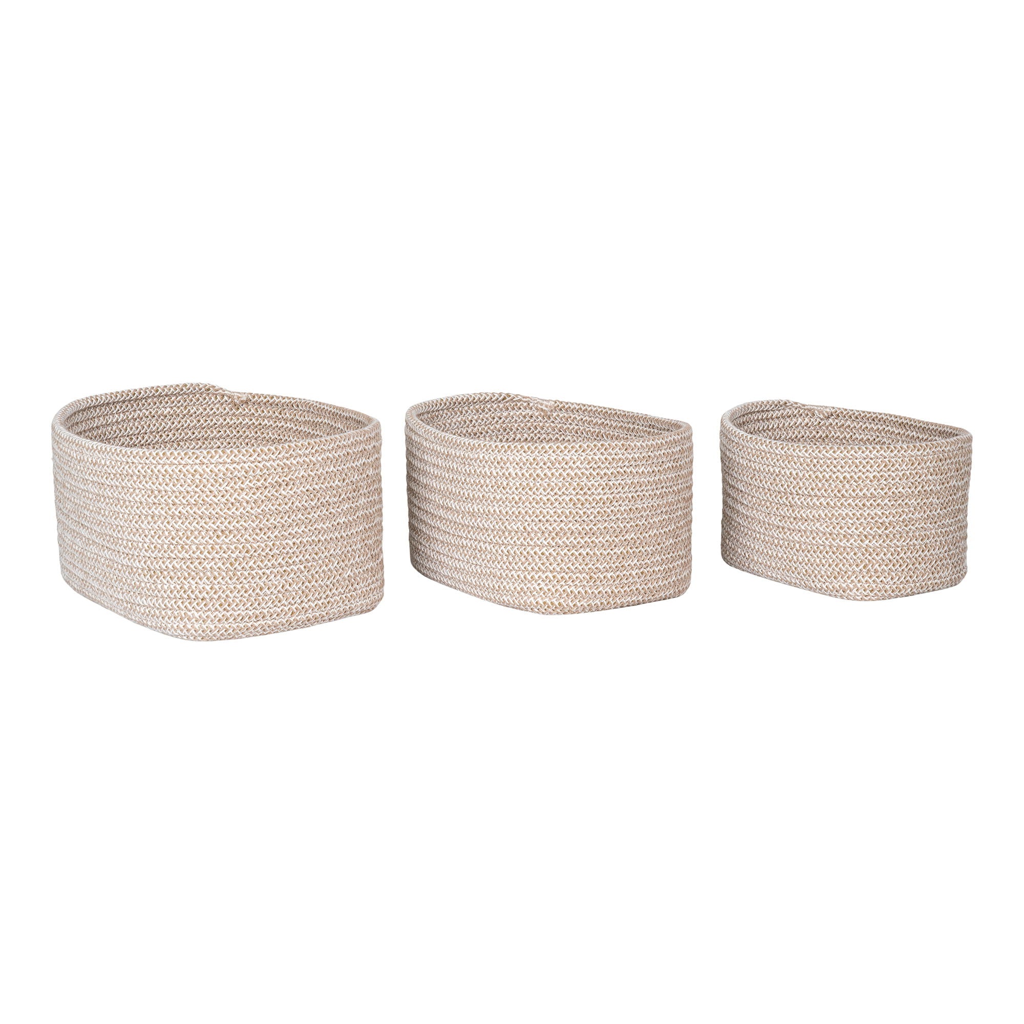 Cadima Baskets - Baskets, cotton, beige, set of 3