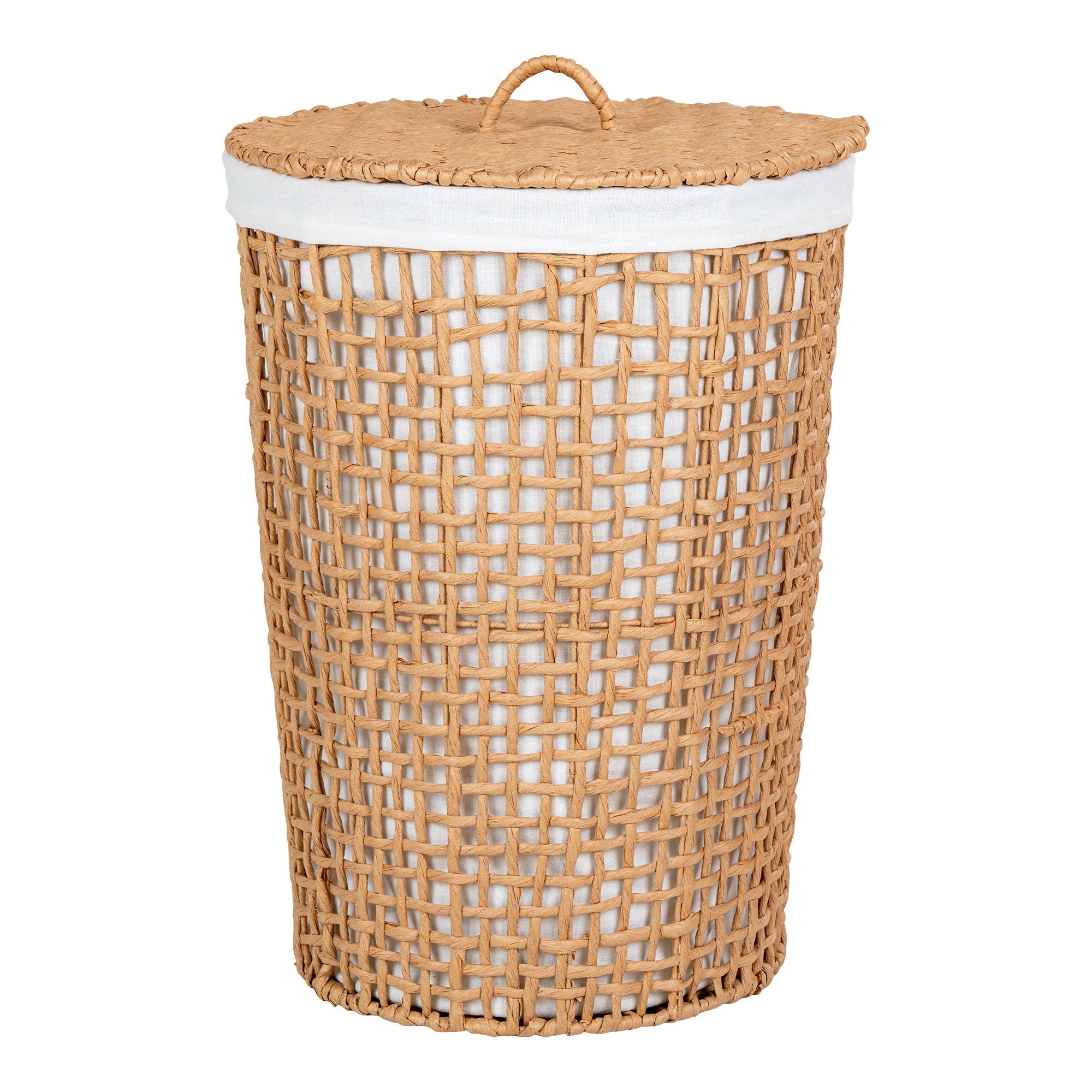 Pomal Laundry Basket - Laundry Basket, paper, natural/white, ø42x56 cm
