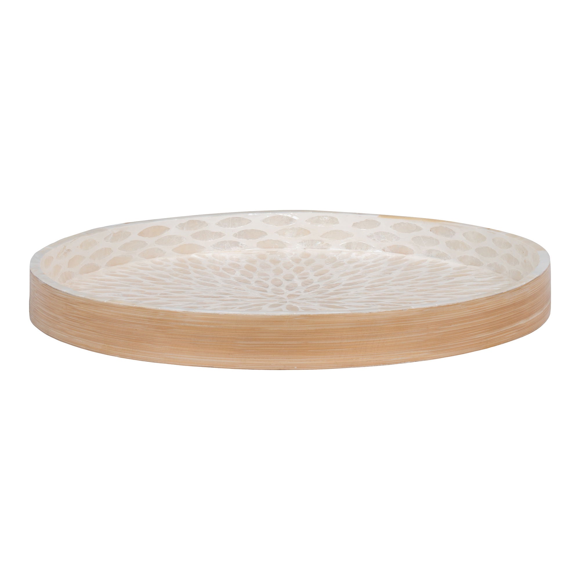 Tray - <p>Tray, bamboo/capiz, beige, 40x40x3,5 cm</p>