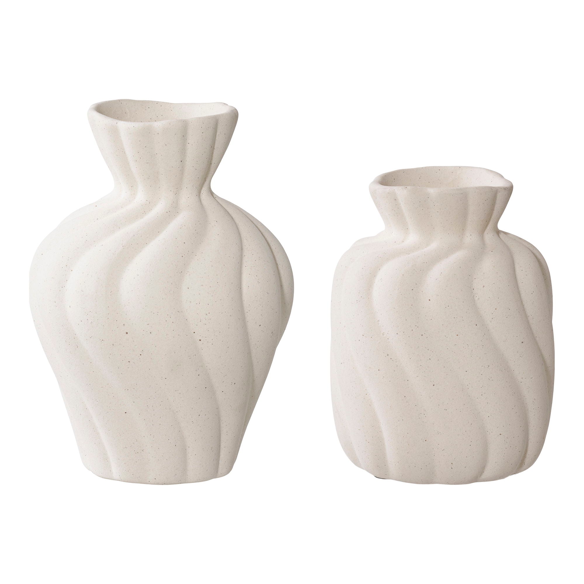 Vase - Vase, ceramic, white, set of 2