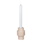 Candle Holder - Candle holder, travertine, natural, ø7x10 cm