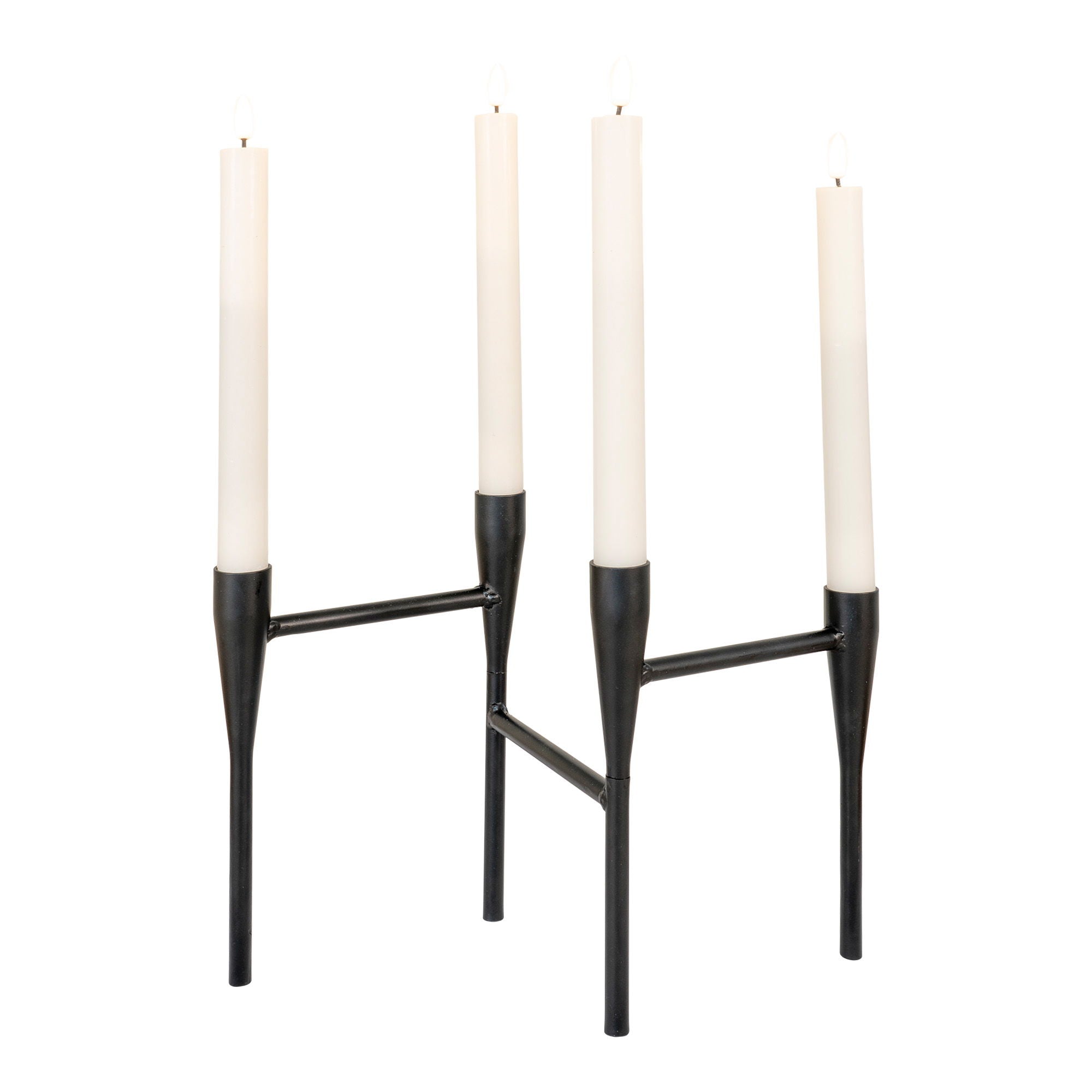 Candle Holder - Candle Holder, metal, black, 15x28x21 cm