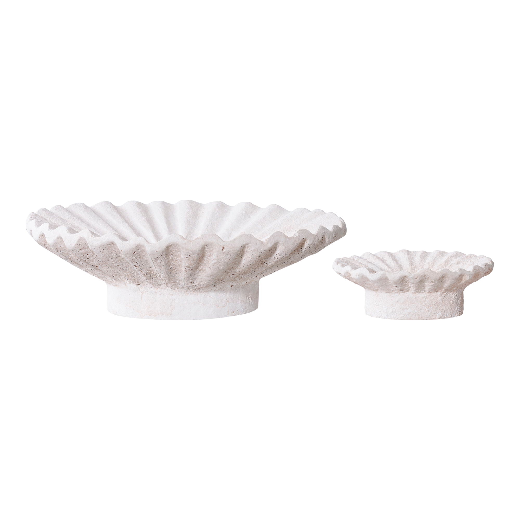 Candle Holder - Candle holder, cement, white, set of 2