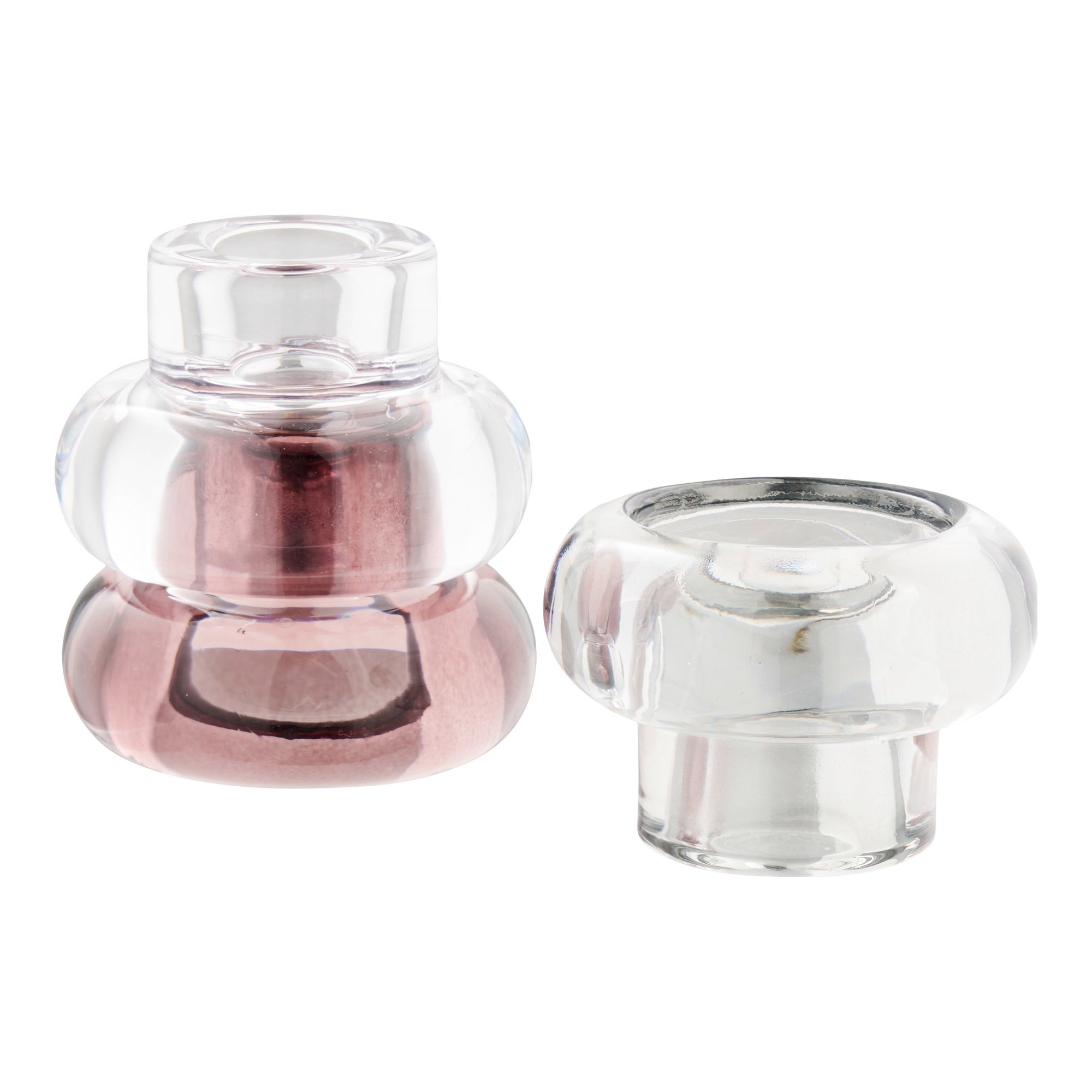 Candle Holders - Clear, Smoked, Maroon Red