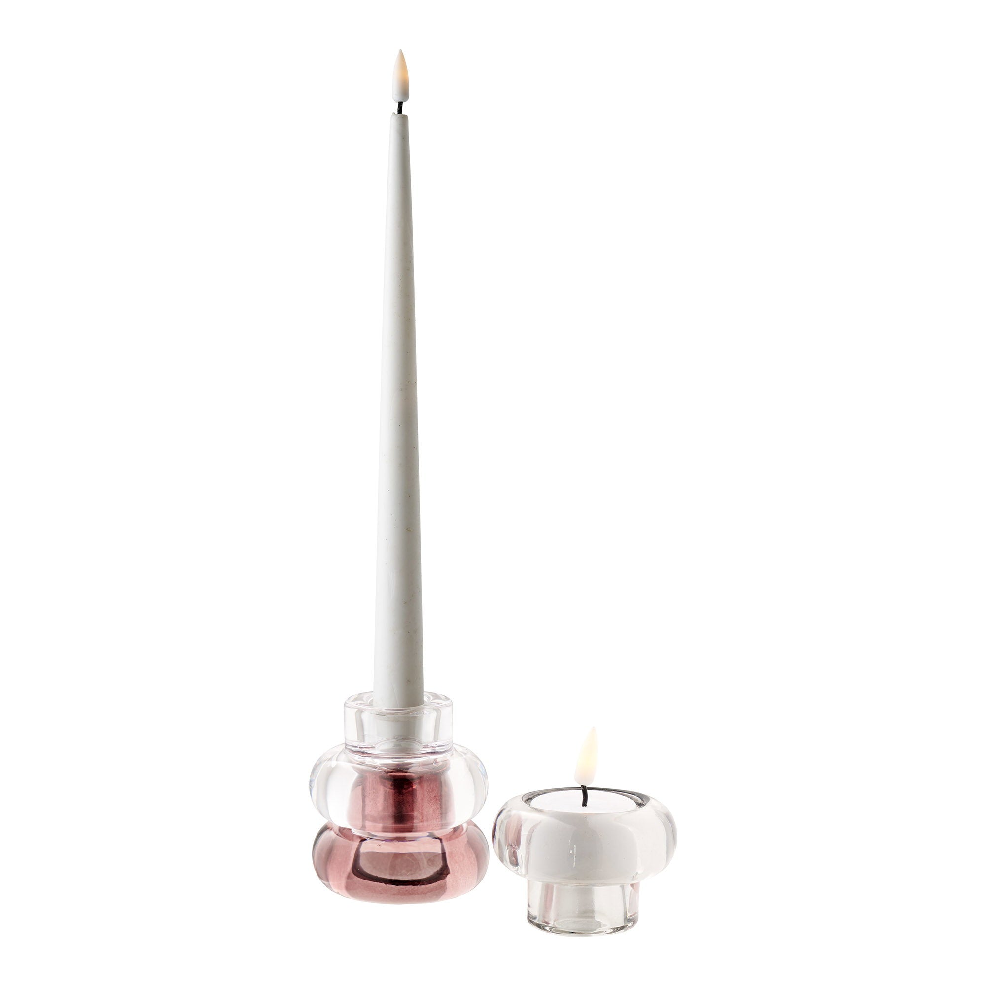 Candle Holders - Clear, Smoked, Maroon Red