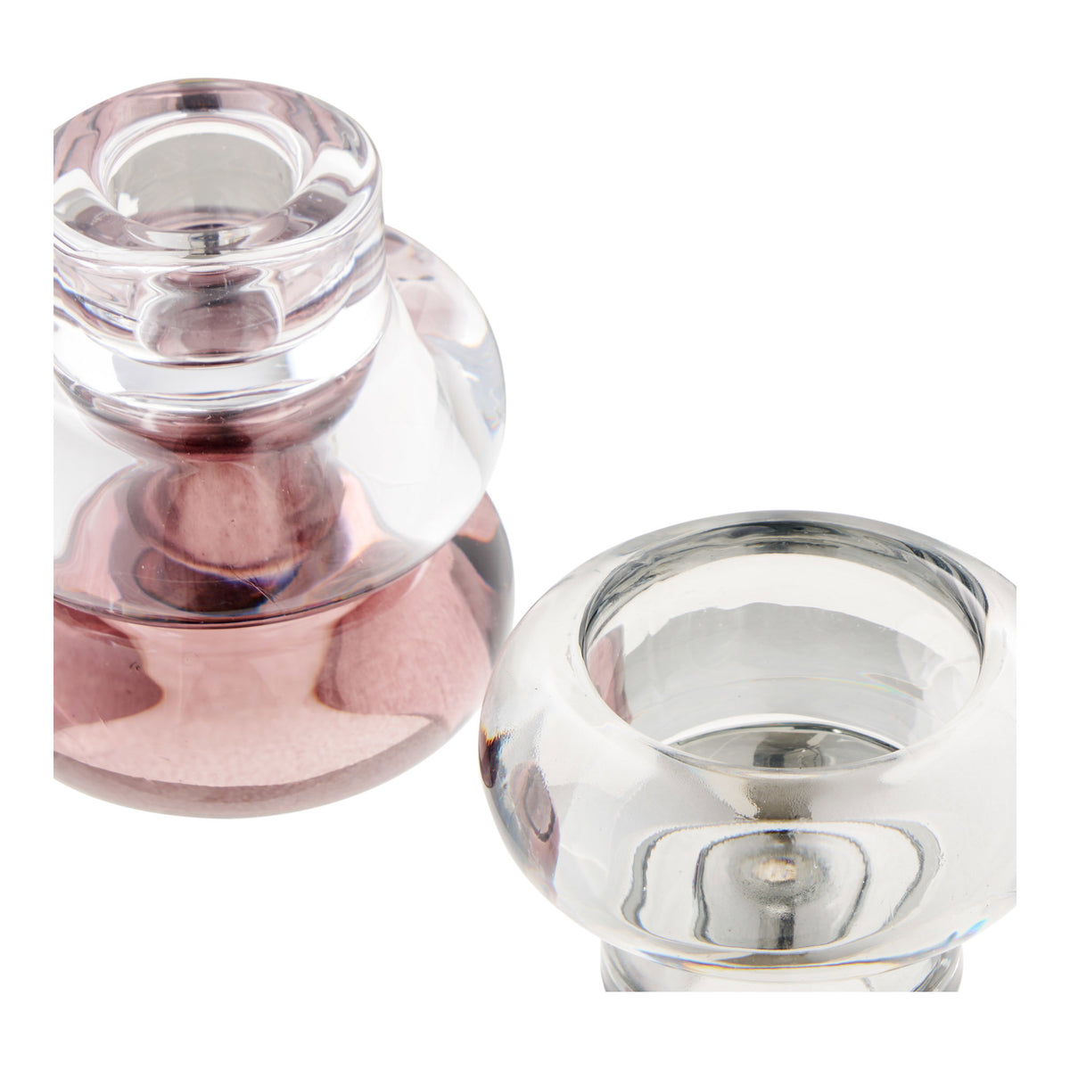 Candle Holders - Clear, Smoked, Maroon Red
