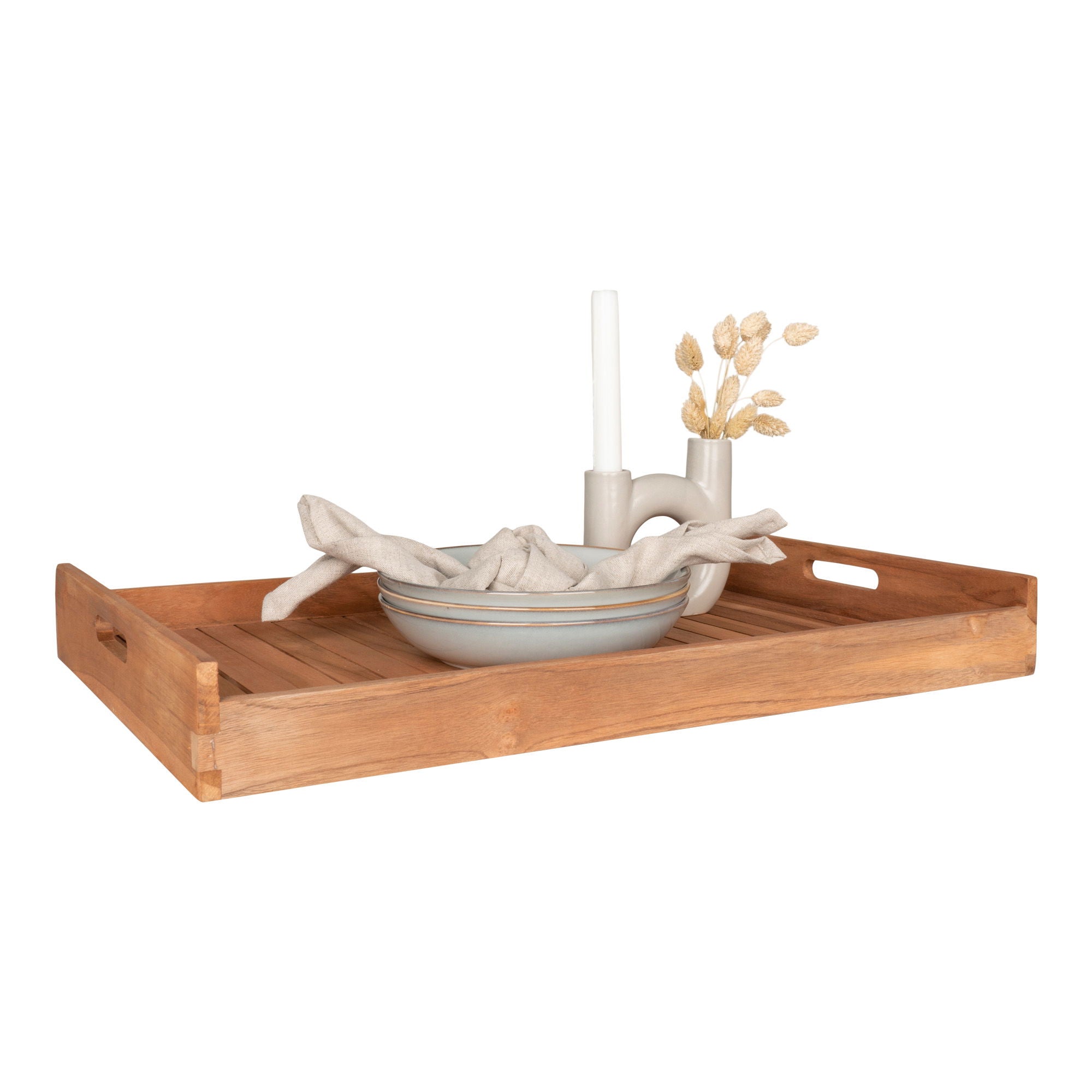 Faro Tray - Tray, teak, nature, 58x38 cm