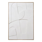 Madeline Relief Wall Decoration - Relief wall decoration, canvas, white, No.1 60x90 cm