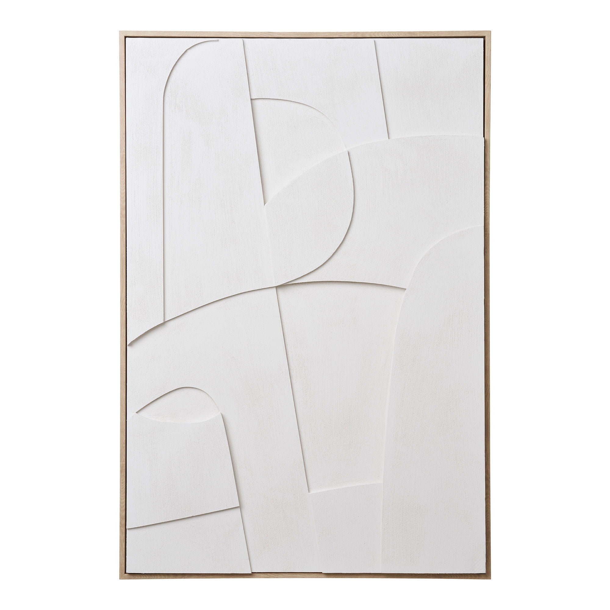 Madeline Relief Wall Decoration - Relief wall decoration, canvas, white, No.1 60x90 cm