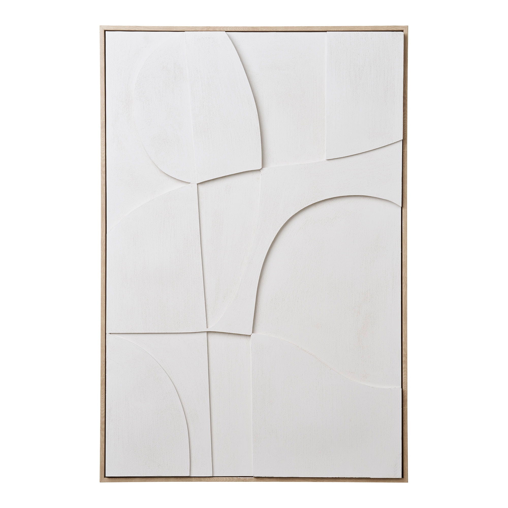 Madeline Relief Wall Decoration - Relief wall decoration, canvas, white, No.2 60x90 cm