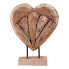 Almada Heart - Decorative heart,  teak, nature, h30 cm