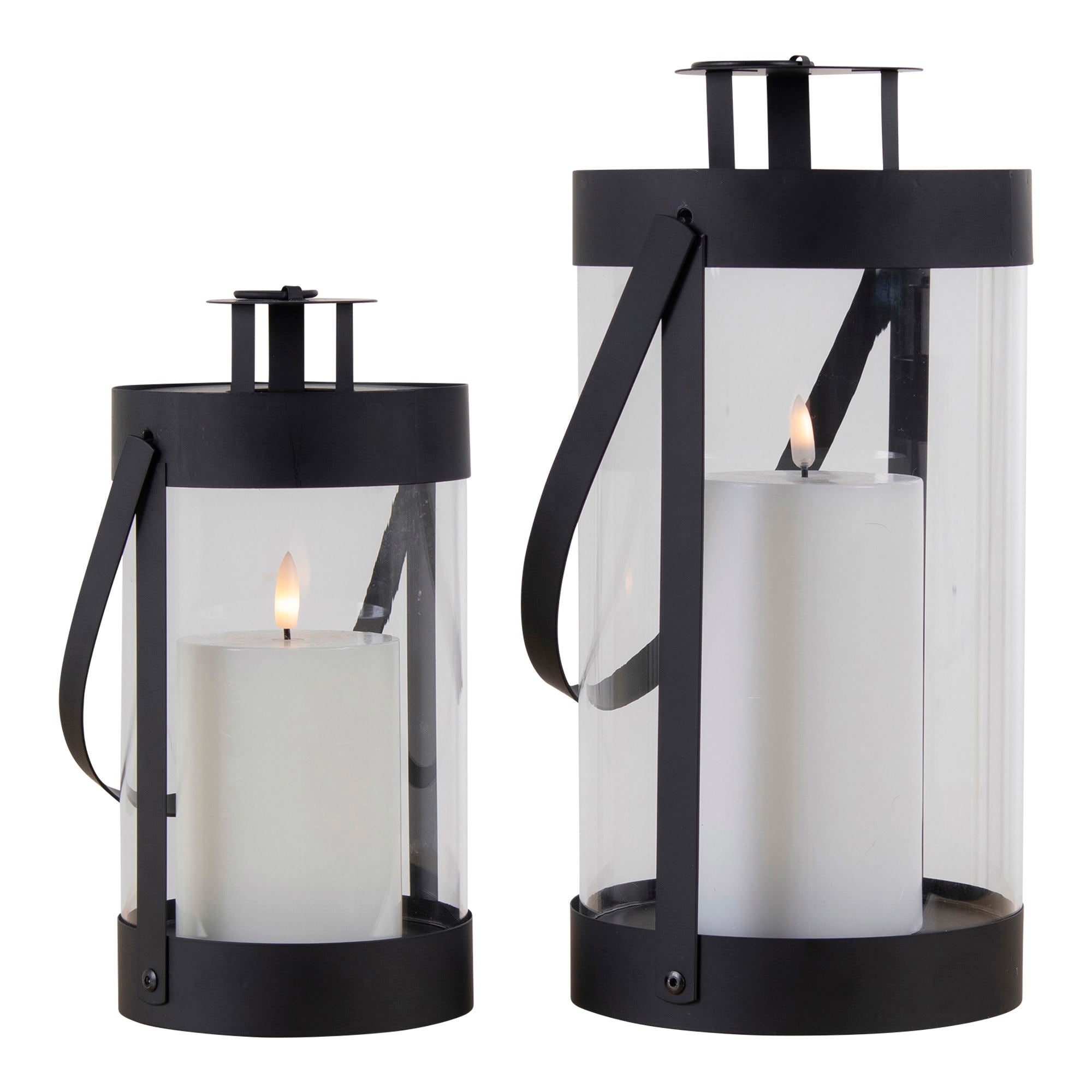 Bondi Lanterns - Lanterns, steel/glass, black, set of 2