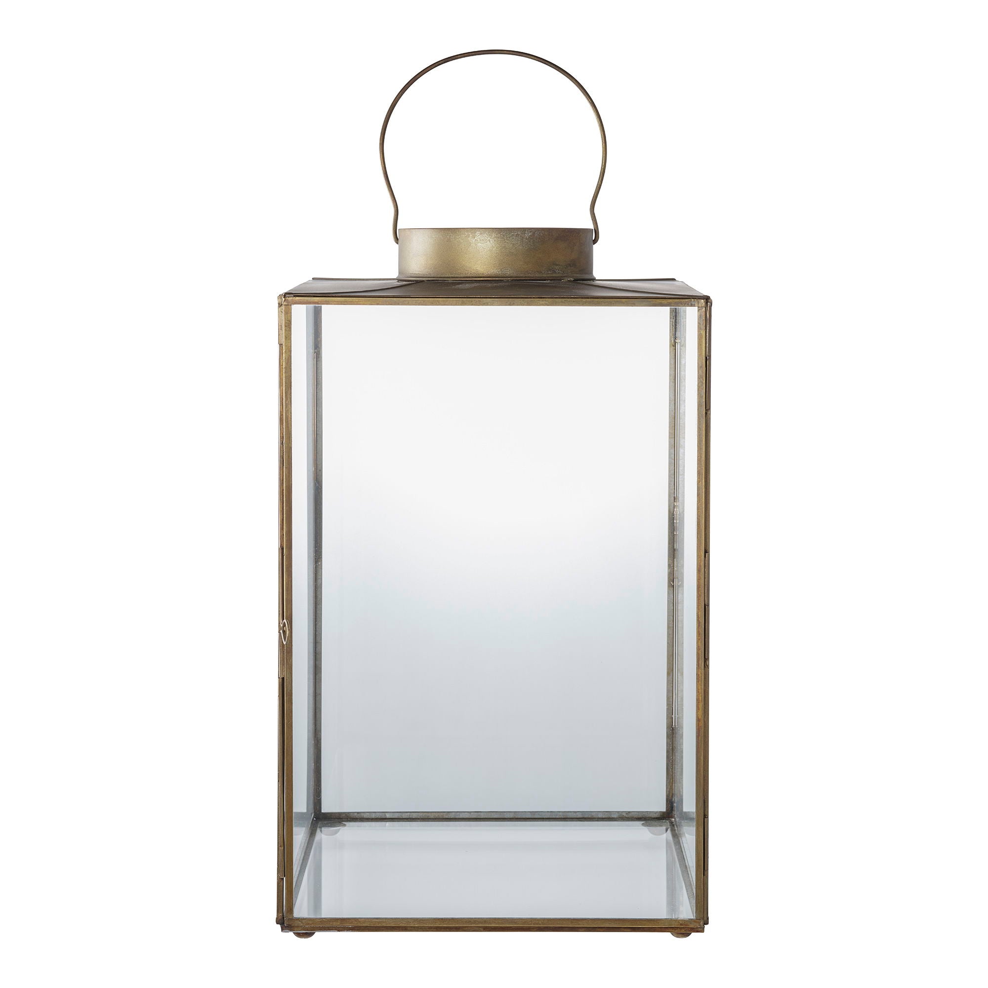 Mohali Lantern - Lantern, metal/glass, antique brass look