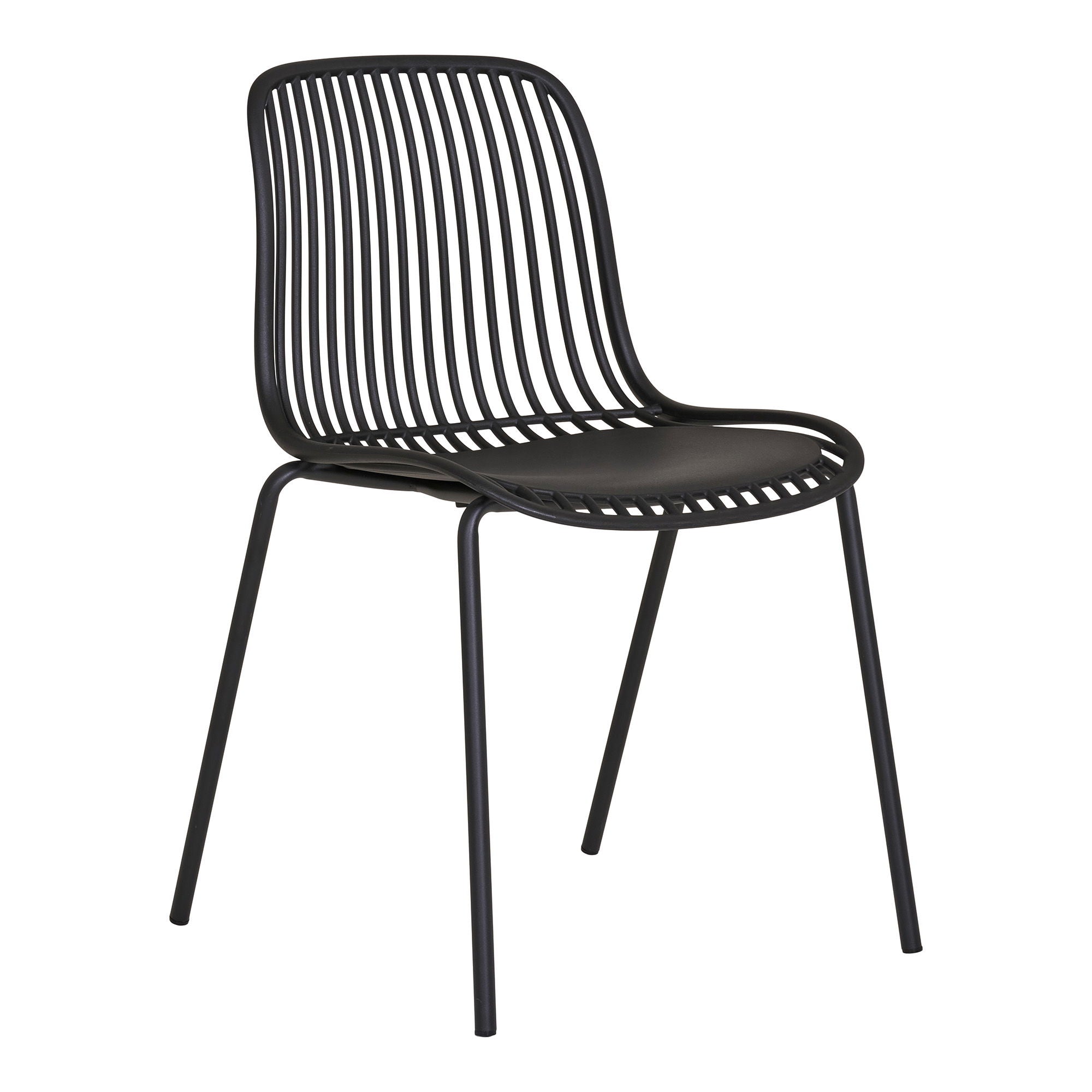Branson Dining Chair - Dining chair, polypropylene, stackable, black