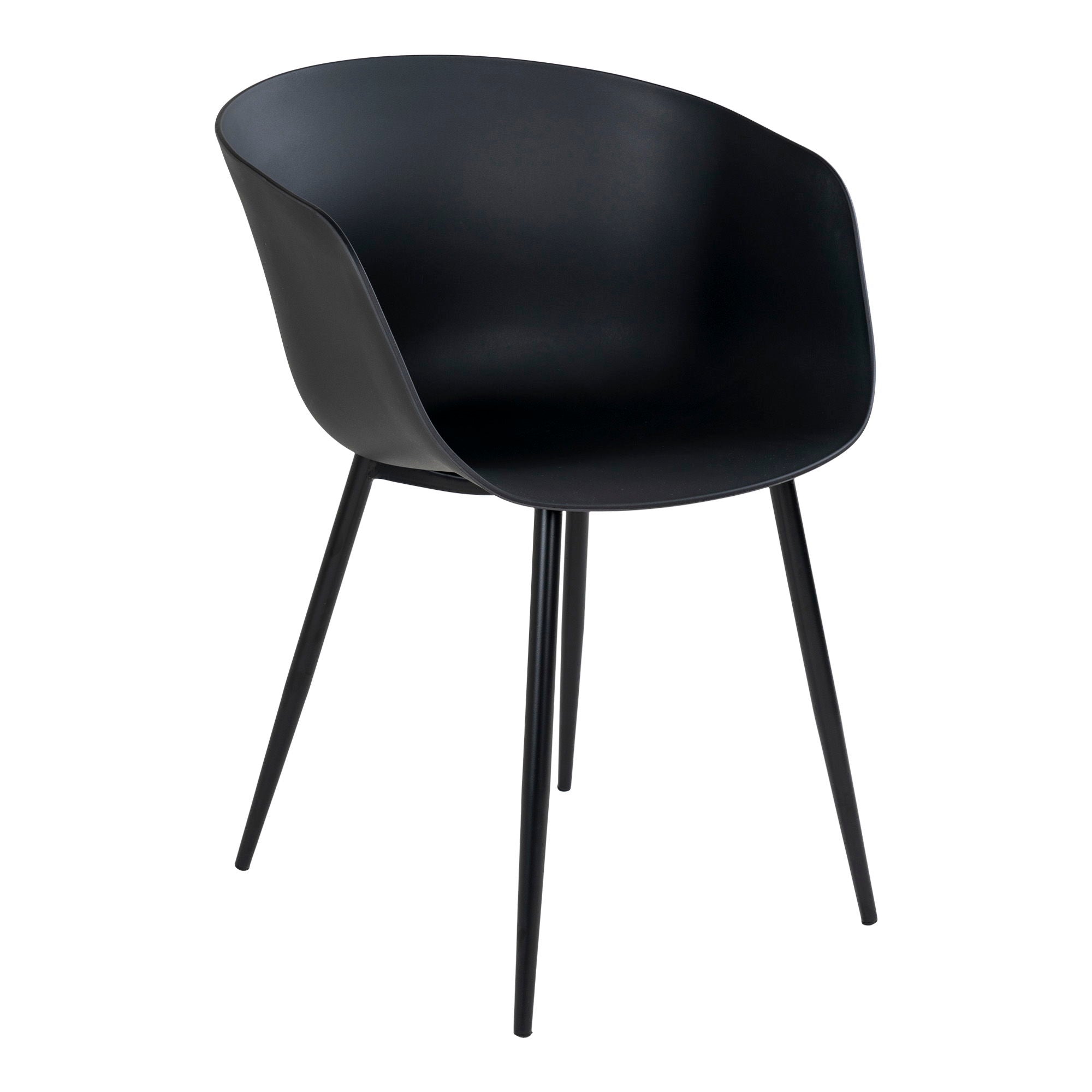 Roda Dining Chair - Dining Chair, black with black legs