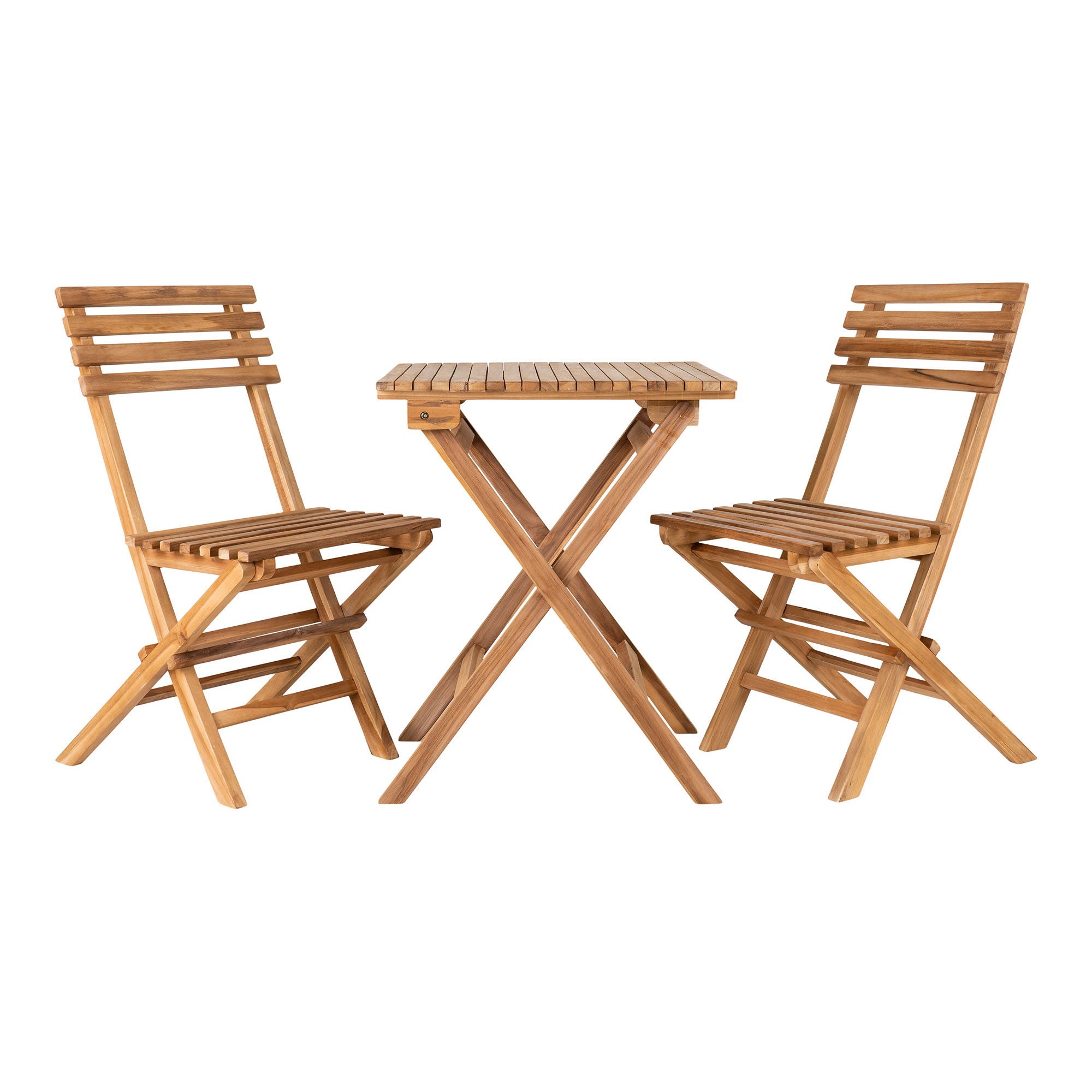 Cuenca Café Set - Café set, 2 chairs and 1 table , teak, nature