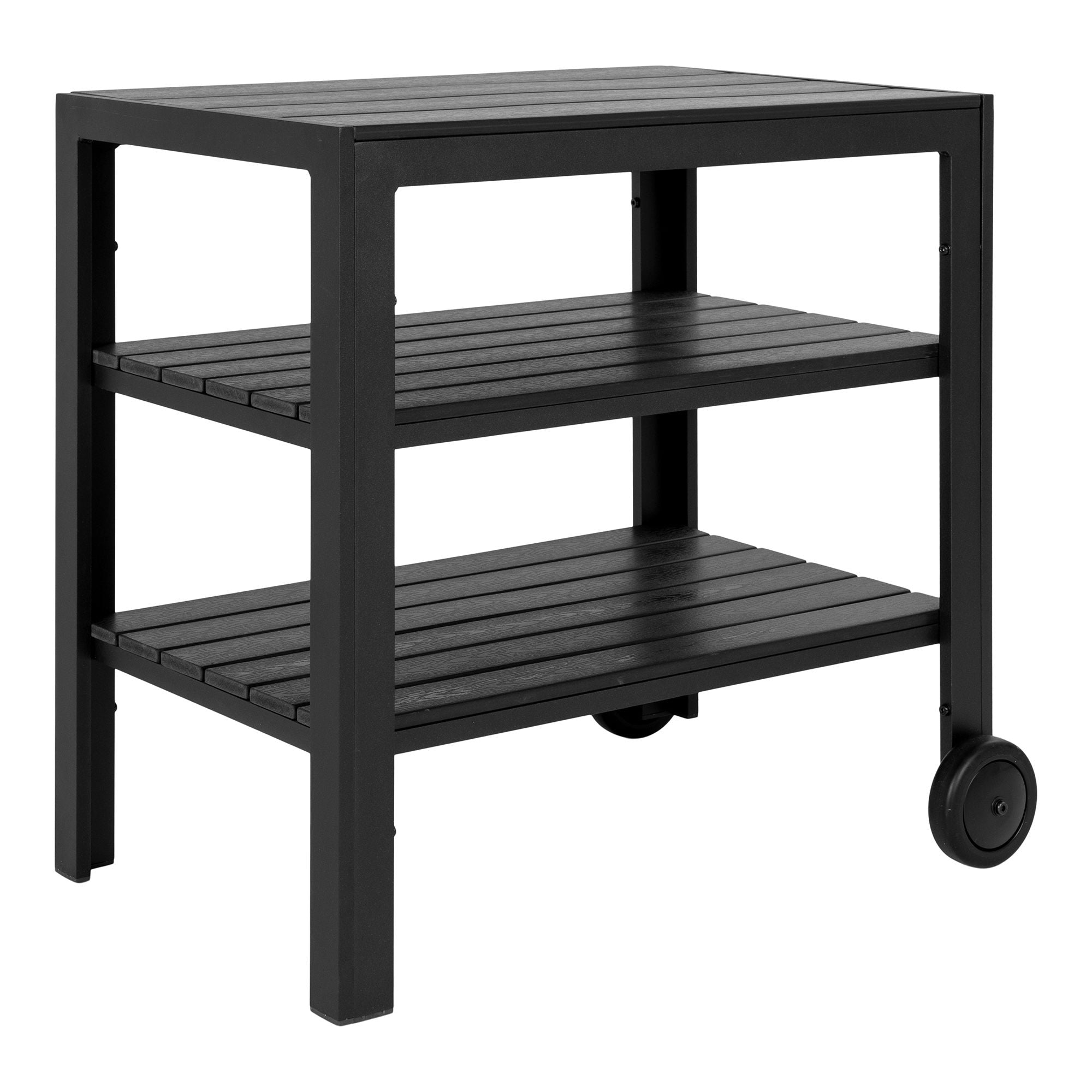 Taormina Tea Trolly - Tea trolly, aluminium/nonwood, black, 3 shelves