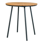 Cleveland Side Table - Side table, teak table top, natural, black legs ø70x74 cm