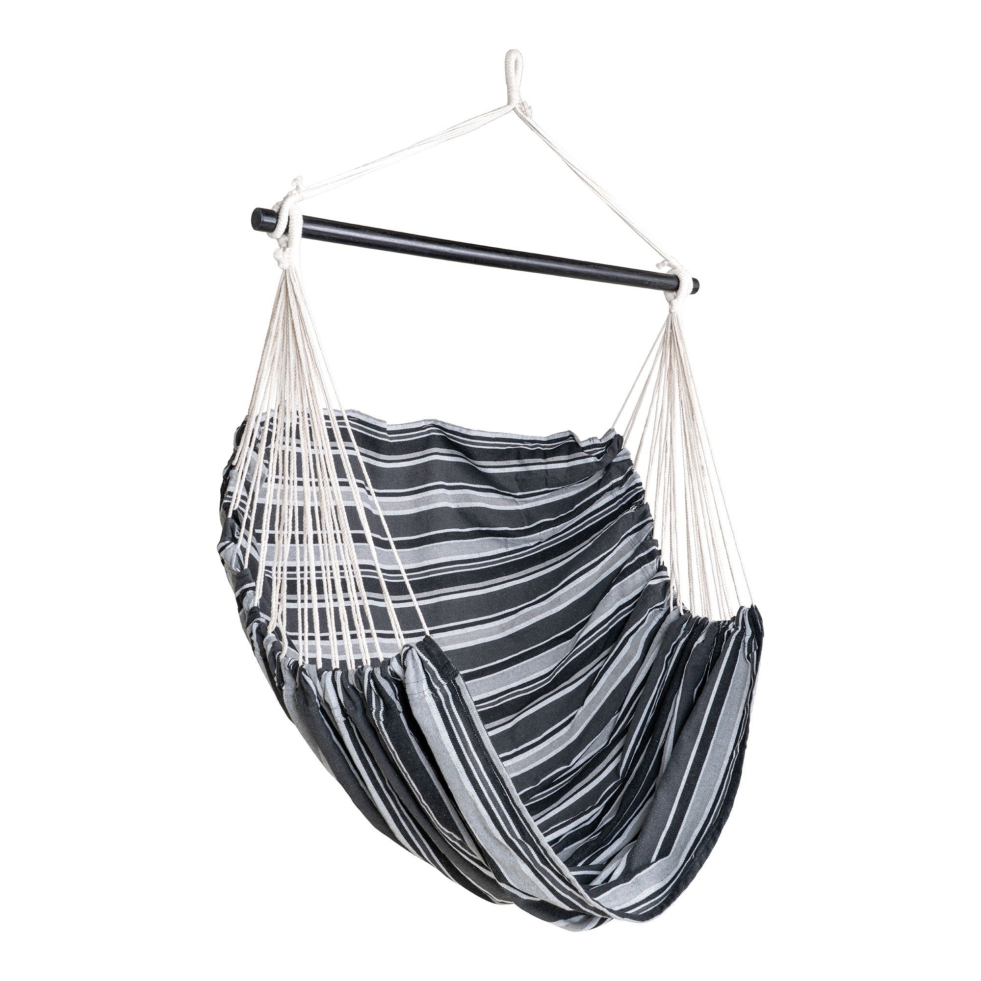 Lamia Hammock Chair - Hammock Chair, polyester/cotton, larch, black/grey/white